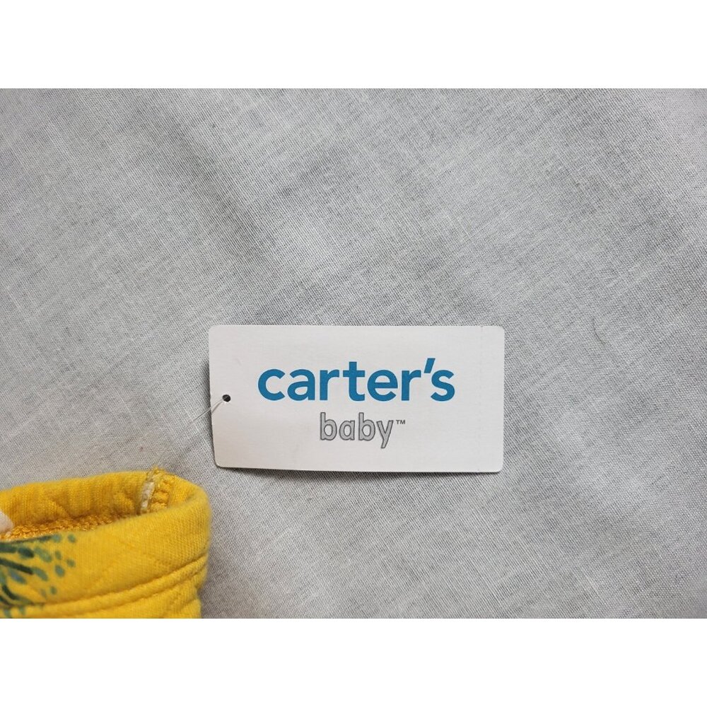 Carters Infant Girl Quilted Jacket Coat Yellow w/ flowers button Sz 12 mos Fall - Picture 2 of 5